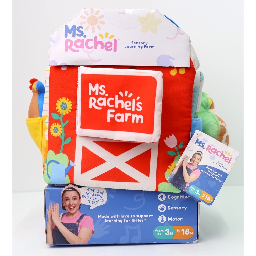 Ms. Rachel Sensory Learning Farm Baby Toy 3-18M Red New Soft Plush Barn 23504